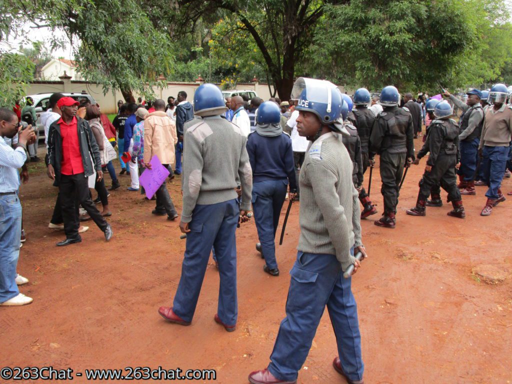 ZRP on stand-by at Anti Xenophobia Protest at SA Embassy in Harare