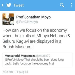 Prof Moyo's tweet